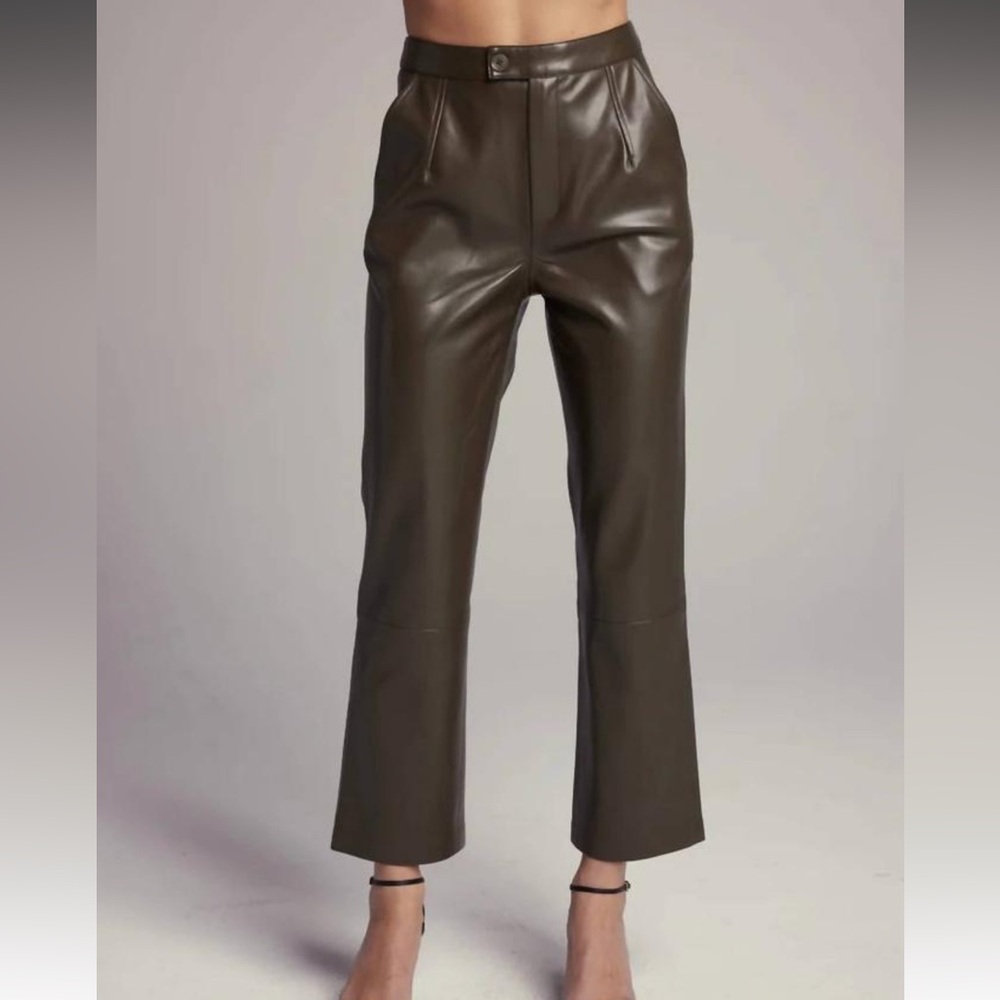SUNDAYS rucker vegan leather Pant in forest night Sz XS High Rise